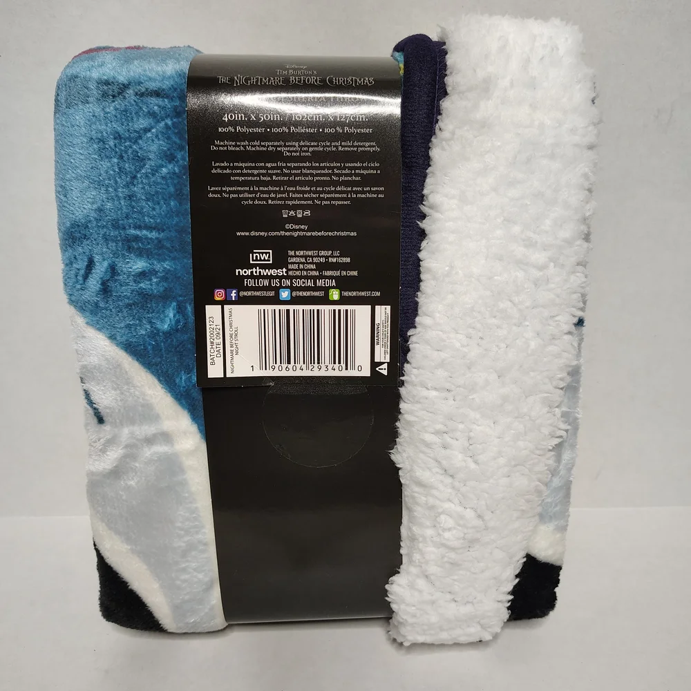 The Nightmare Before Christmas White Silk Touch Sherpa Throw Size 40x50 In New
